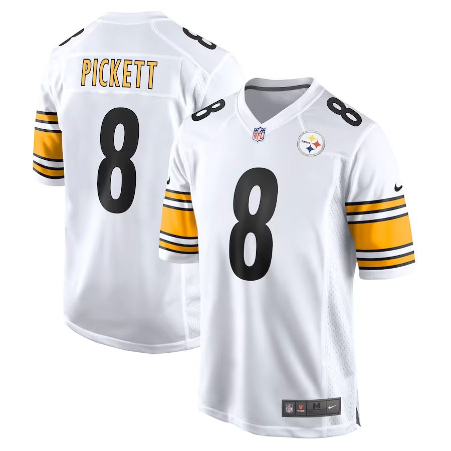 Men Pittsburgh Steelers #8 Kenny Pickett Nike White Player Game NFL Jersey